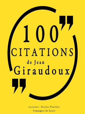 cover image of 100 citations de Jean Giraudoux